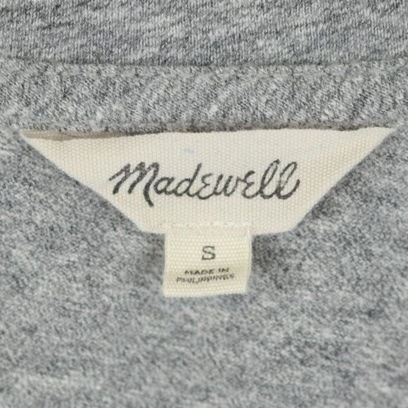 Madewell Women's Small Gray Jersey Crewneck Tie Hem Short Sleeve Tee - Picture 6 of 7